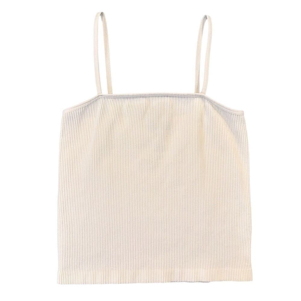 NWOT Truce Girls Ribbed Cropped Tank Top, White Cream, Size Large 14